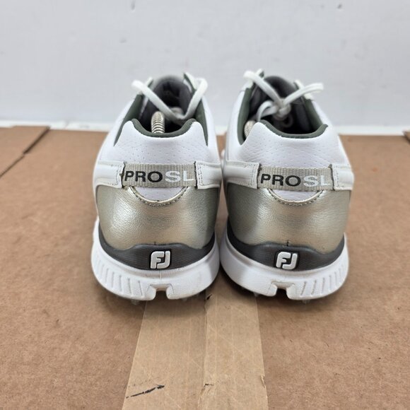 Footjoy Pro SL 53579 Spikeless Golf Shoes White Silver Comfort Mens Size 12 - Picture 3 of 9